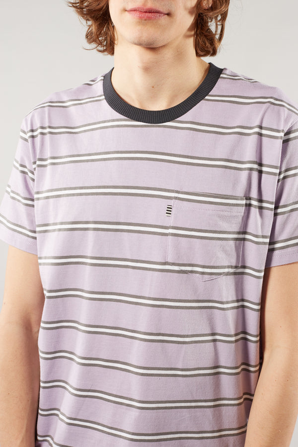 MADS NORGAARD TROLL WISTERIA PINK WHITE STRIPED TEE