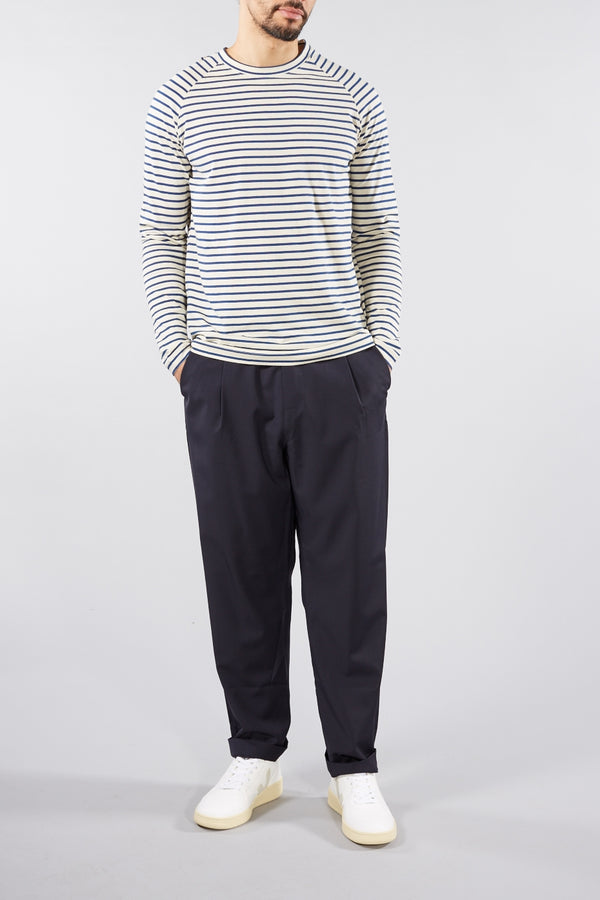 SELECTED HOMME ESTATE BLUE STRIPE TRON LONG SLEEVED TOP
