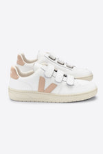 Extra White Nude V-Lock Leather Trainer Womens