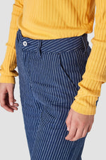 Blue Indigo Stripe Linen Leila Jeans