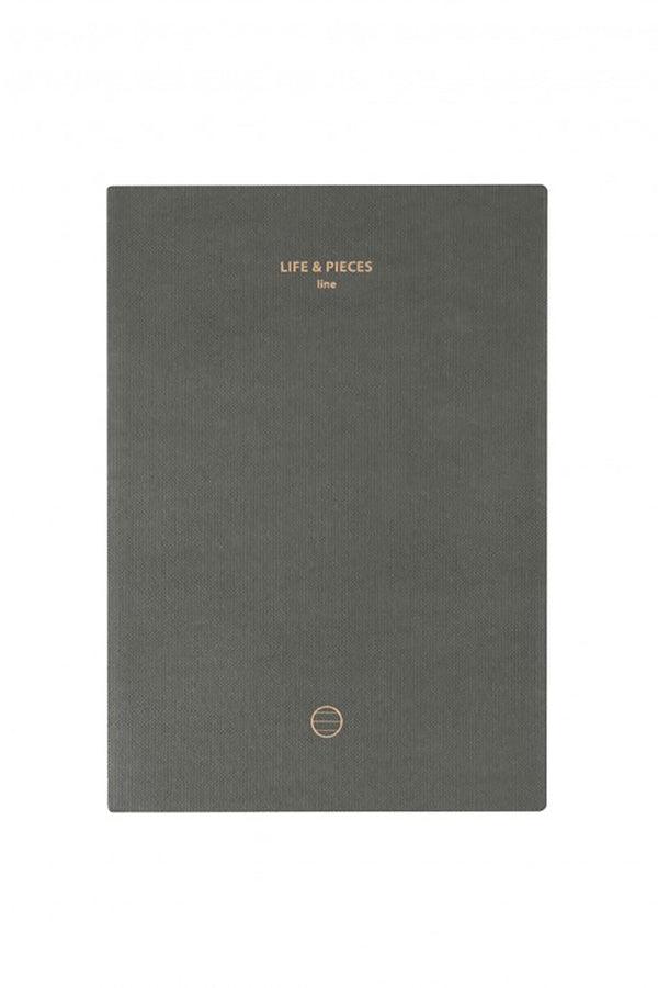 Grey 'Life & Pieces, Idea' Large Notebook