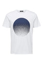 SELECTED HOMME WHITE GRAPHIC PRINT PHILLIP O-NECK SHORT SLEEVED TEE