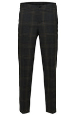 Grey Check Code Slim Tapered Trousers