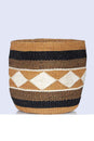Natural Black Geometric Kadi Basket