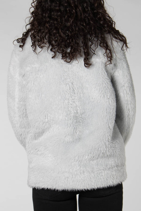 Grey Faux Fur Belgian Block Colbie Jacket