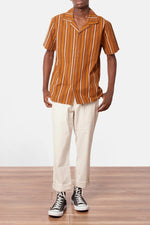 Almond Brown Vacation Stripe Shirt