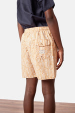 Printed Gold Zulu Beach Shorts